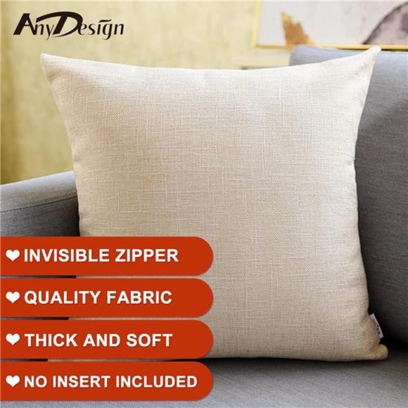 4 Pcs Valentine's Day Pillow Cover Watercolor Red 18x18 Inches - Picture 4 of 7